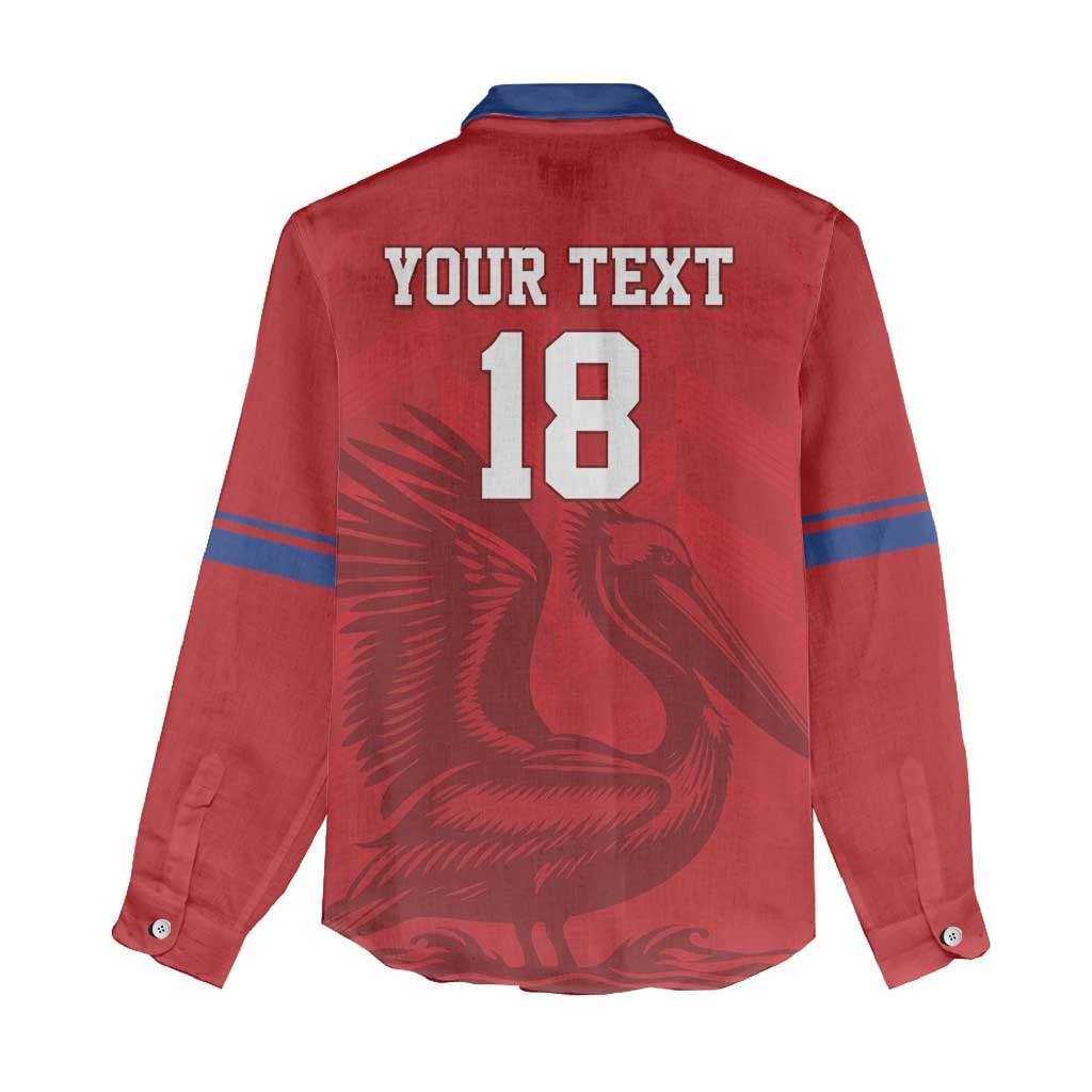 Custom Sint Maarten Football Red Version Women Casual Shirt Go Champion