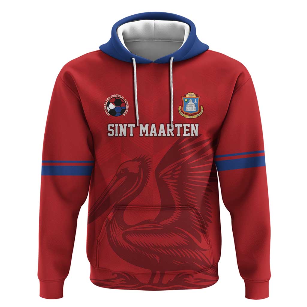 Custom Sint Maarten Football Red Version Zip Hoodie Go Champion