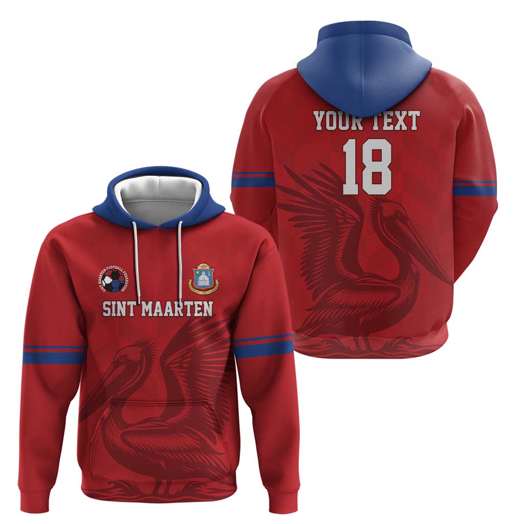 Custom Sint Maarten Football Red Version Zip Hoodie Go Champion
