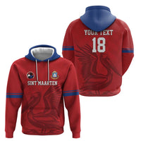Custom Sint Maarten Football Red Version Zip Hoodie Go Champion