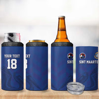 Custom Sint Maarten Football Blue Version 4 in 1 Can Cooler Tumbler Go Champion