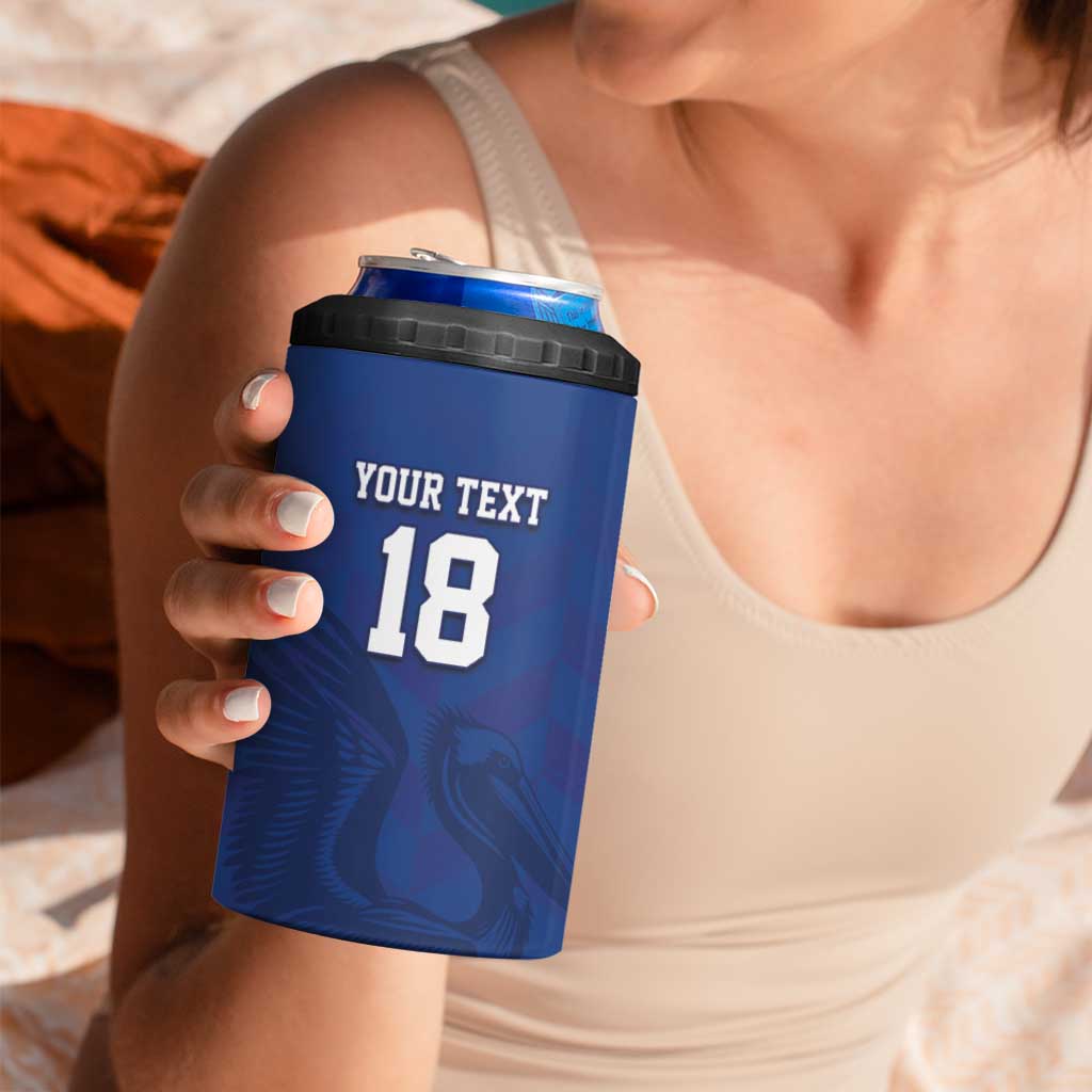 Custom Sint Maarten Football Blue Version 4 in 1 Can Cooler Tumbler Go Champion