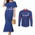 Custom Sint Maarten Football Blue Version Couples Matching Mermaid Dress and Long Sleeve Button Shirt Go Champion
