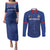 Custom Sint Maarten Football Blue Version Couples Matching Puletasi and Long Sleeve Button Shirt Go Champion