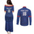 Custom Sint Maarten Football Blue Version Couples Matching Puletasi and Long Sleeve Button Shirt Go Champion