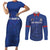 Custom Sint Maarten Football Blue Version Couples Matching Short Sleeve Bodycon Dress and Long Sleeve Button Shirt Go Champion