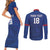Custom Sint Maarten Football Blue Version Couples Matching Short Sleeve Bodycon Dress and Long Sleeve Button Shirt Go Champion