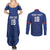 Custom Sint Maarten Football Blue Version Couples Matching Summer Maxi Dress and Long Sleeve Button Shirt Go Champion