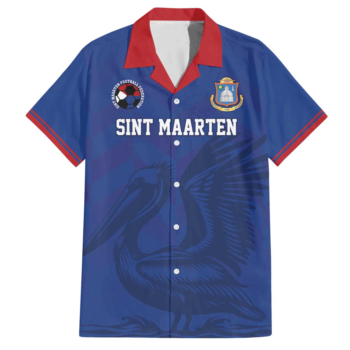 Custom Sint Maarten Football Blue Version Family Matching Off The Shoulder Long Sleeve Dress and Hawaiian Shirt Go Champion