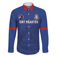 Custom Sint Maarten Football Blue Version Family Matching Off The Shoulder Long Sleeve Dress and Hawaiian Shirt Go Champion