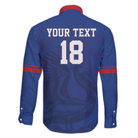 Custom Sint Maarten Football Blue Version Family Matching Off The Shoulder Long Sleeve Dress and Hawaiian Shirt Go Champion