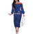 Custom Sint Maarten Football Blue Version Family Matching Off The Shoulder Long Sleeve Dress and Hawaiian Shirt Go Champion