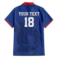 Custom Sint Maarten Football Blue Version Family Matching Off Shoulder Short Dress and Hawaiian Shirt Go Champion