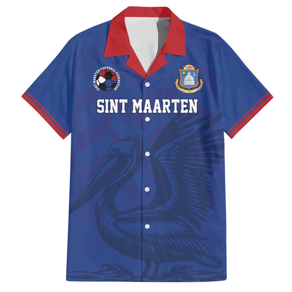 Custom Sint Maarten Football Blue Version Family Matching Short Sleeve Bodycon Dress and Hawaiian Shirt Go Champion