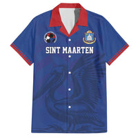 Custom Sint Maarten Football Blue Version Family Matching Short Sleeve Bodycon Dress and Hawaiian Shirt Go Champion