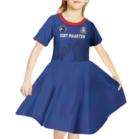 Custom Sint Maarten Football Blue Version Kid Short Sleeve Dress Go Champion