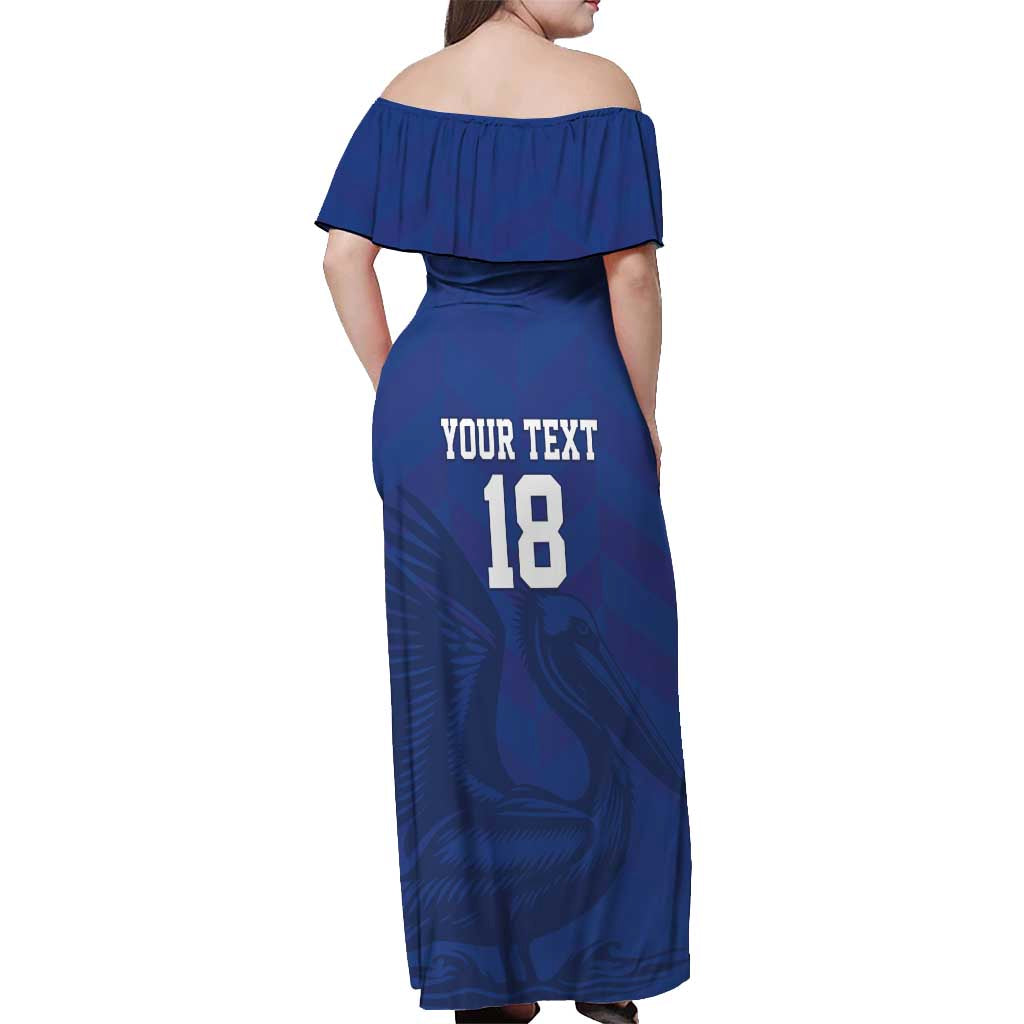 Custom Sint Maarten Football Blue Version Off Shoulder Maxi Dress Go Champion