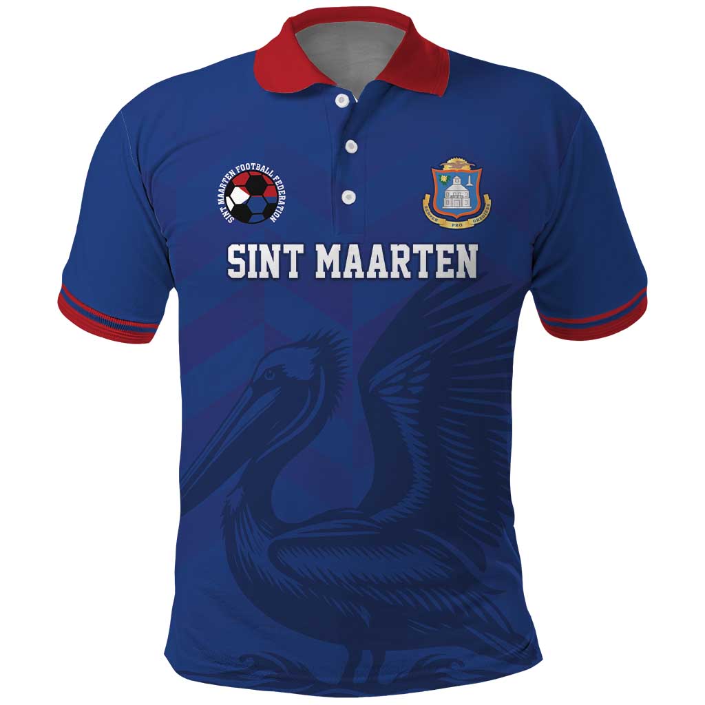 Custom Sint Maarten Football Blue Version Polo Shirt Go Champion
