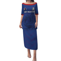 Custom Sint Maarten Football Blue Version Puletasi Go Champion