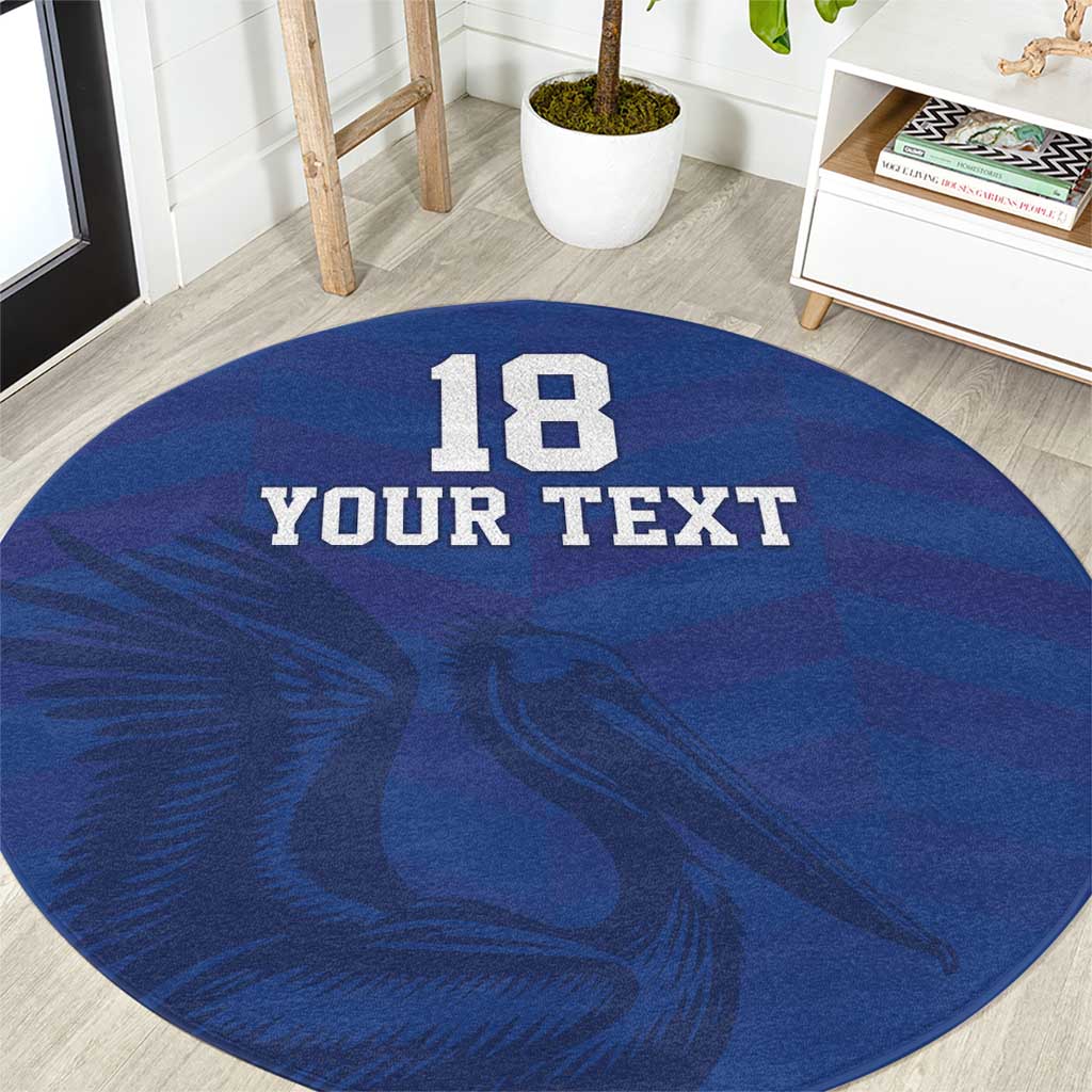 Custom Sint Maarten Football Blue Version Round Carpet Go Champion