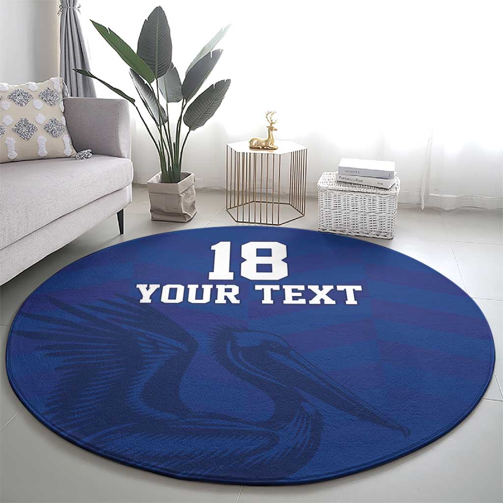 Custom Sint Maarten Football Blue Version Round Carpet Go Champion