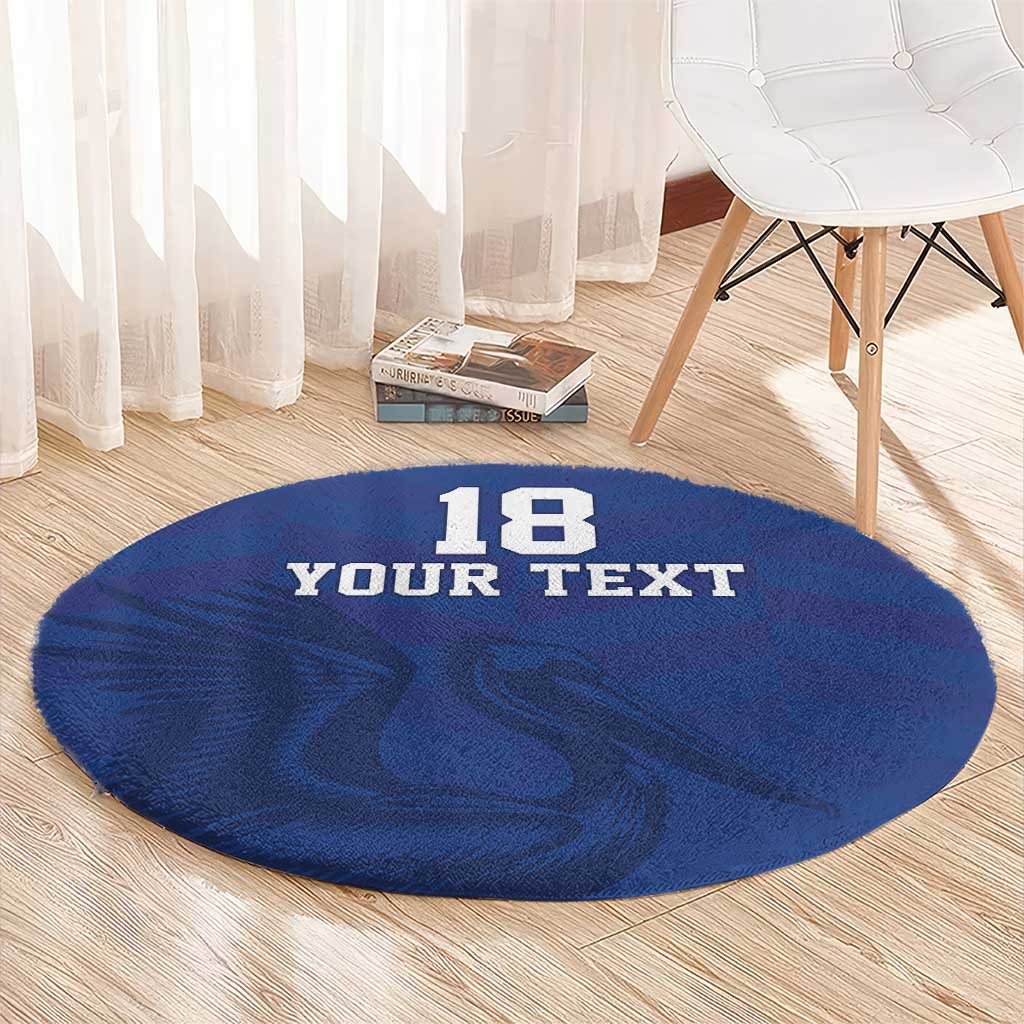 Custom Sint Maarten Football Blue Version Round Carpet Go Champion