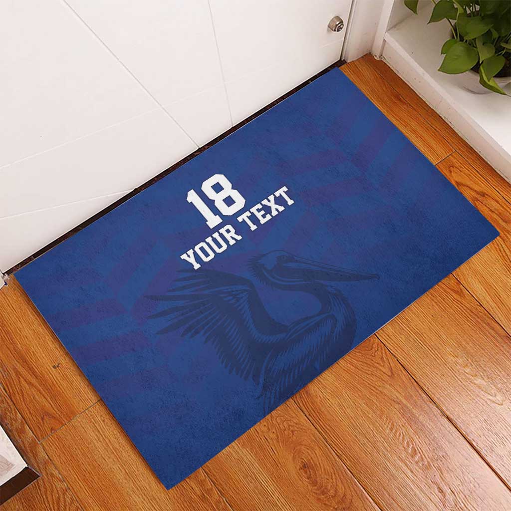 Custom Sint Maarten Football Blue Version Rubber Doormat Go Champion