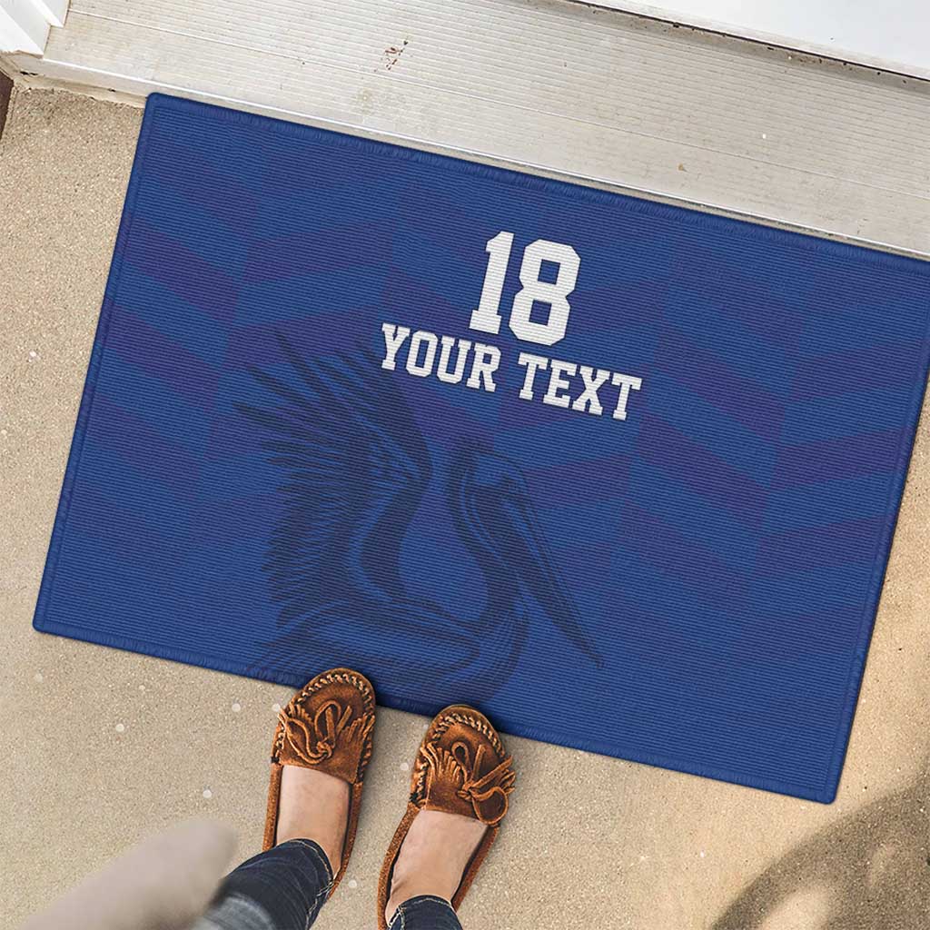 Custom Sint Maarten Football Blue Version Rubber Doormat Go Champion