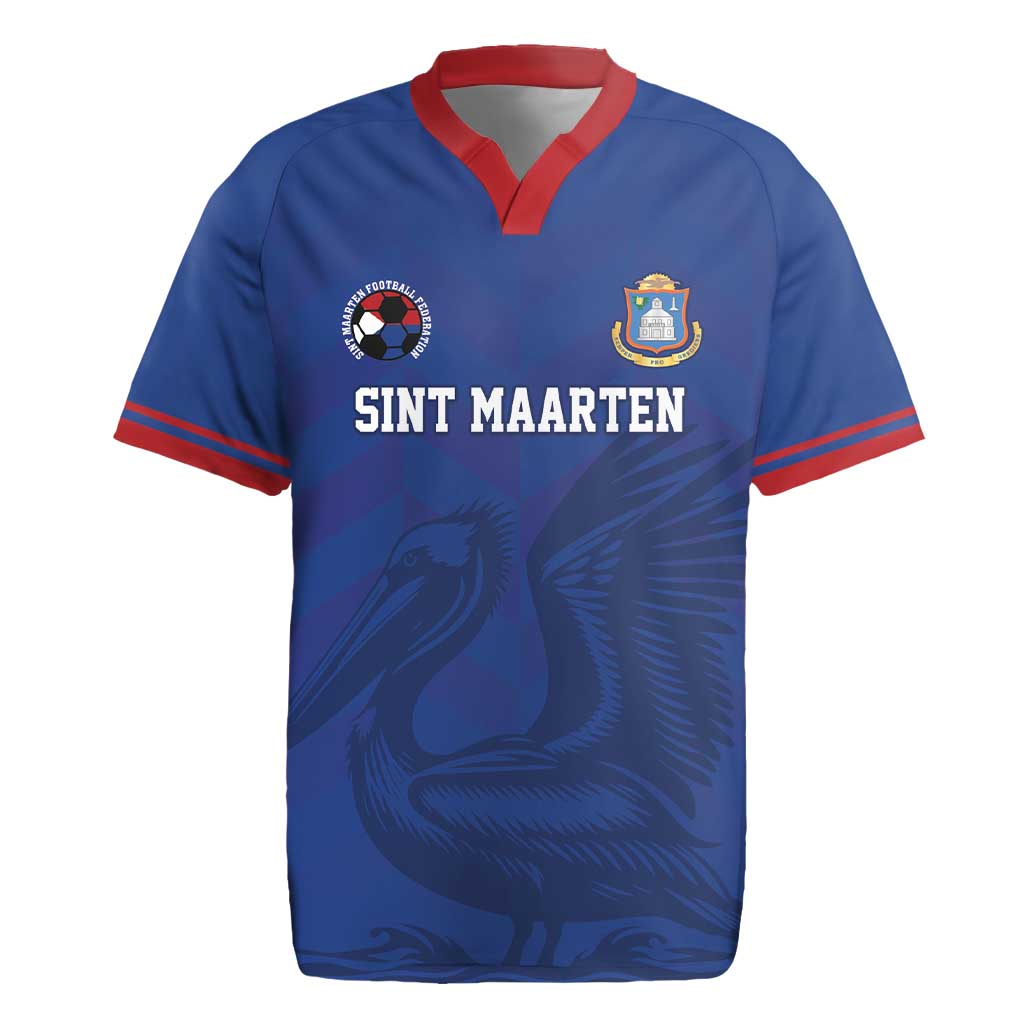 Custom Sint Maarten Football Blue Version Rugby Jersey Go Champion