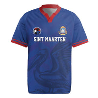 Custom Sint Maarten Football Blue Version Rugby Jersey Go Champion