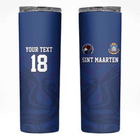 Custom Sint Maarten Football Blue Version Skinny Tumbler Go Champion