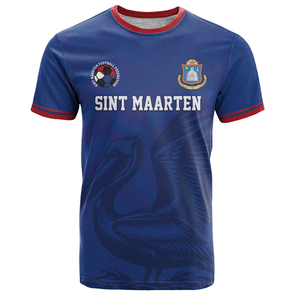 Custom Sint Maarten Football Blue Version T Shirt Go Champion
