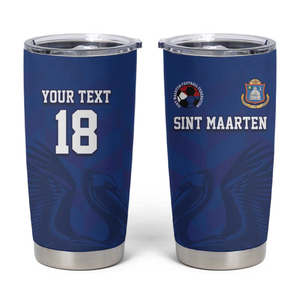 Custom Sint Maarten Football Blue Version Tumbler Cup Go Champion