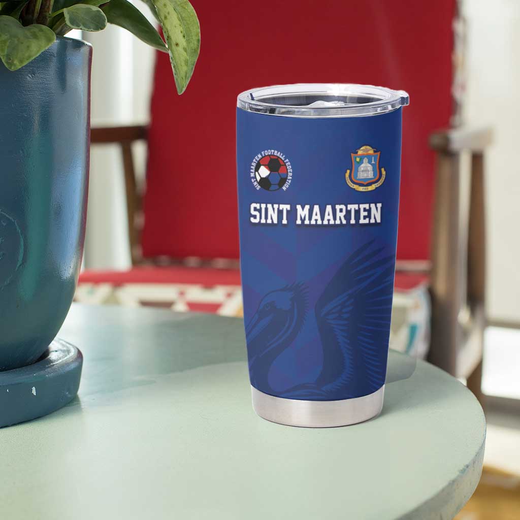 Custom Sint Maarten Football Blue Version Tumbler Cup Go Champion