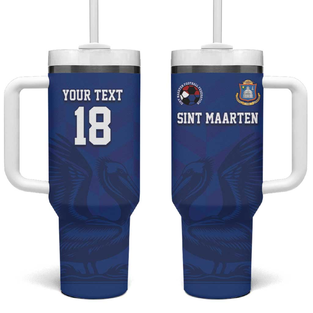 Custom Sint Maarten Football Blue Version Tumbler With Handle Go Champion