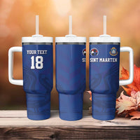 Custom Sint Maarten Football Blue Version Tumbler With Handle Go Champion
