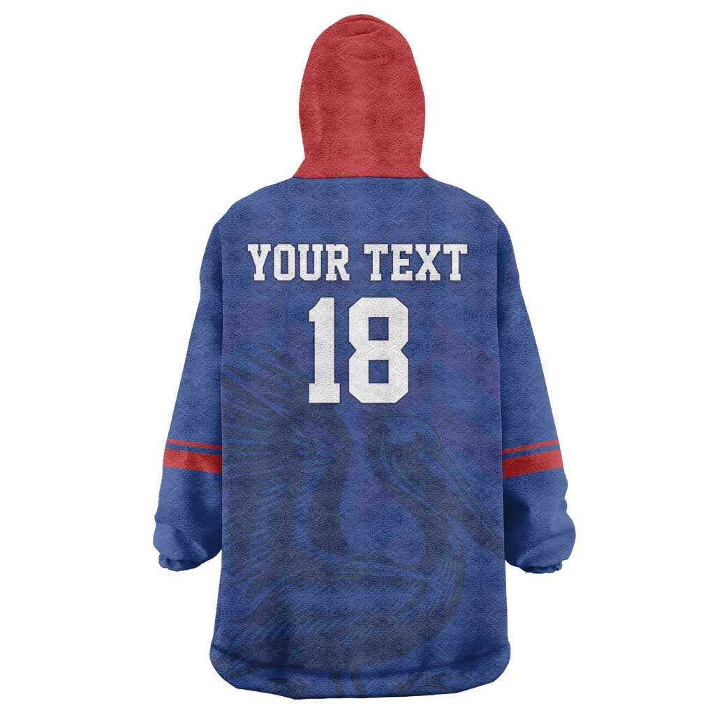 Custom Sint Maarten Football Blue Version Wearable Blanket Hoodie Go Champion