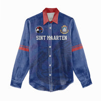 Custom Sint Maarten Football Blue Version Women Casual Shirt Go Champion