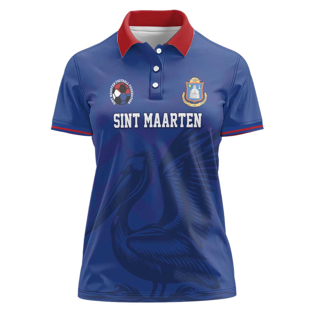 Custom Sint Maarten Football Blue Version Women Polo Shirt Go Champion