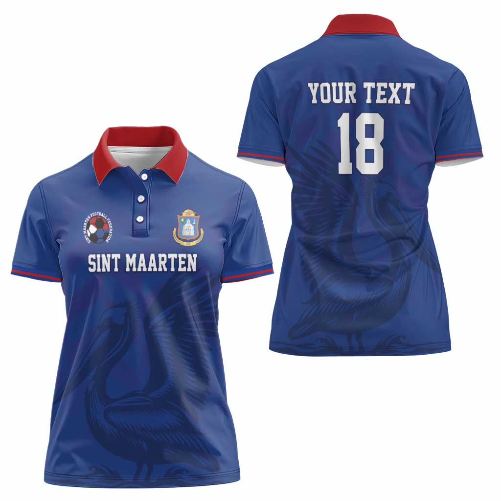 Custom Sint Maarten Football Blue Version Women Polo Shirt Go Champion