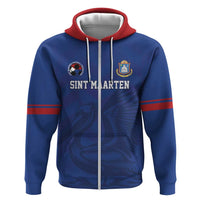 Custom Sint Maarten Football Blue Version Zip Hoodie Go Champion