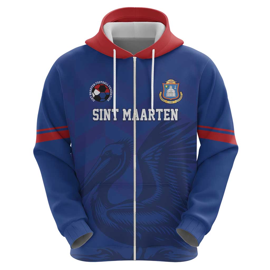Custom Sint Maarten Football Blue Version Zip Hoodie Go Champion