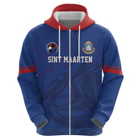 Custom Sint Maarten Football Blue Version Zip Hoodie Go Champion