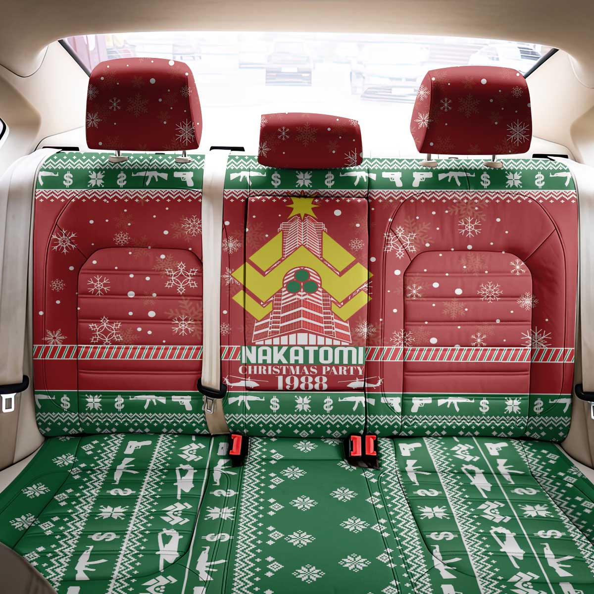 Nakatomi Christmas Party 1988 Back Car Seat Cover Christmas Funny - Wonder Print Shop