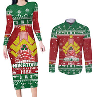 Nakatomi Christmas Party 1988 Couples Matching Long Sleeve Bodycon Dress and Long Sleeve Button Shirt Christmas Funny - Wonder Print Shop