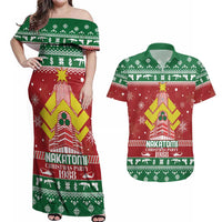 Nakatomi Christmas Party 1988 Couples Matching Off Shoulder Maxi Dress and Hawaiian Shirt Christmas Funny - Wonder Print Shop