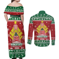 Nakatomi Christmas Party 1988 Couples Matching Off Shoulder Maxi Dress and Long Sleeve Button Shirt Christmas Funny - Wonder Print Shop