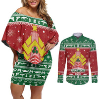 Nakatomi Christmas Party 1988 Couples Matching Off Shoulder Short Dress and Long Sleeve Button Shirt Christmas Funny - Wonder Print Shop