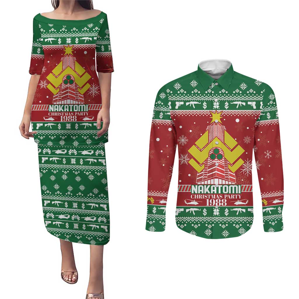 Nakatomi Christmas Party 1988 Couples Matching Puletasi and Long Sleeve Button Shirt Christmas Funny - Wonder Print Shop
