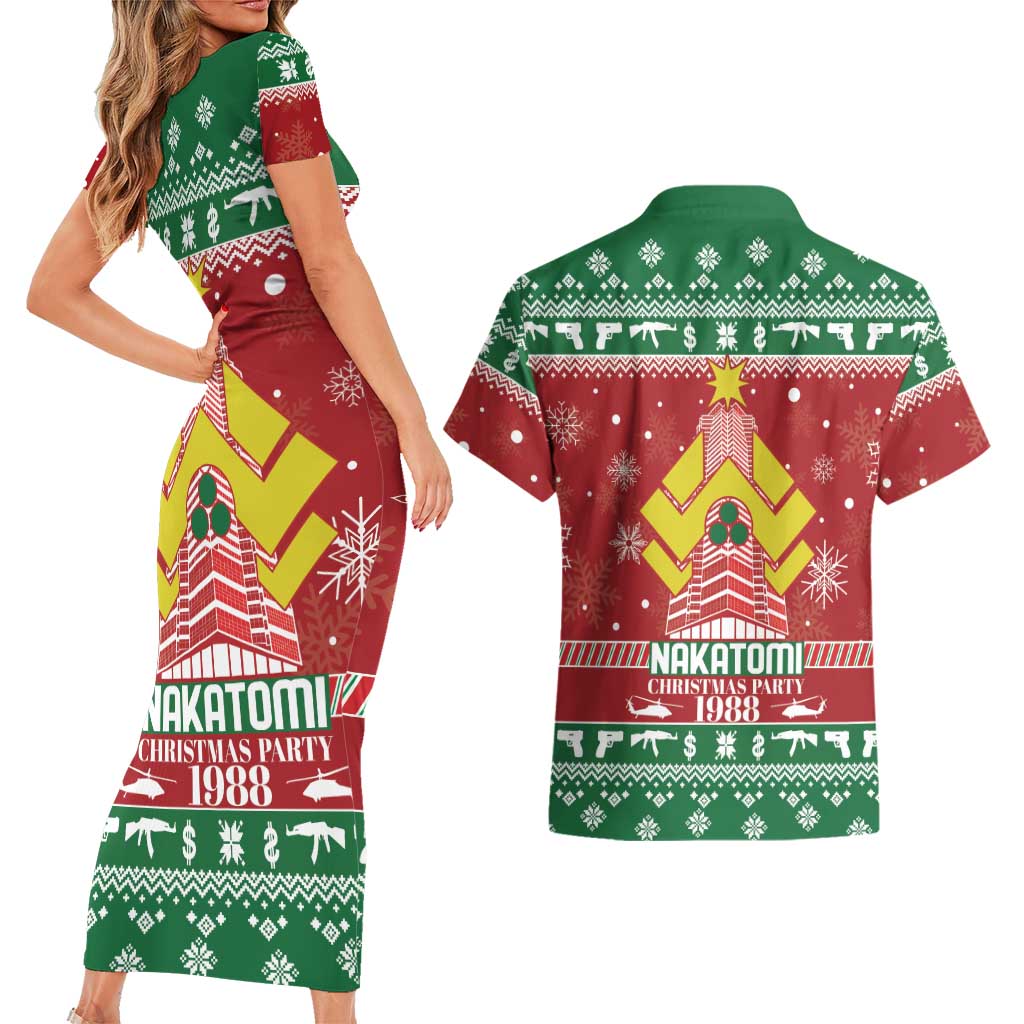 Nakatomi Christmas Party 1988 Couples Matching Short Sleeve Bodycon Dress and Hawaiian Shirt Christmas Funny - Wonder Print Shop